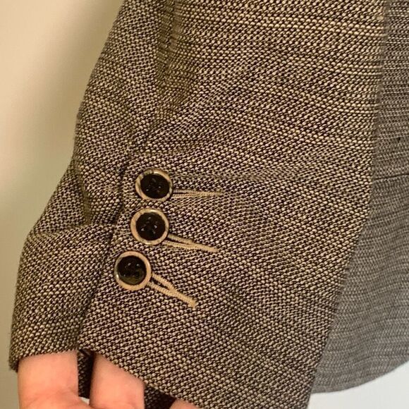 Cabi Women's Plaid Notch Lapel Single Breasted Blazer Jacket Black Tan Size 6 - Picture 3 of 10